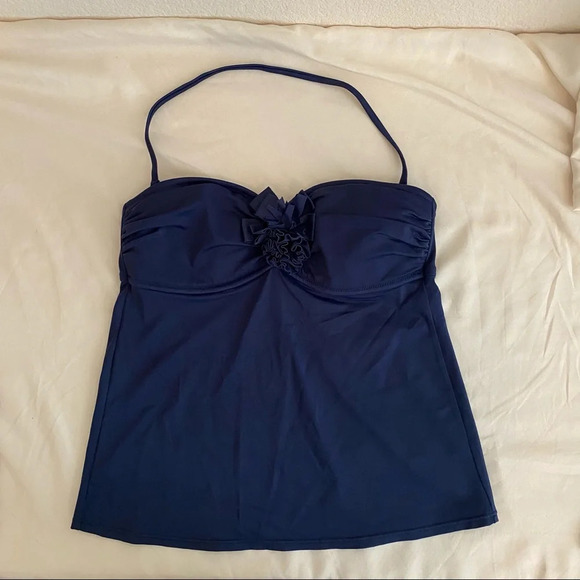 J. Crew Navy Blue Halter Swim Top Tankini XS - Picture 2 of 5